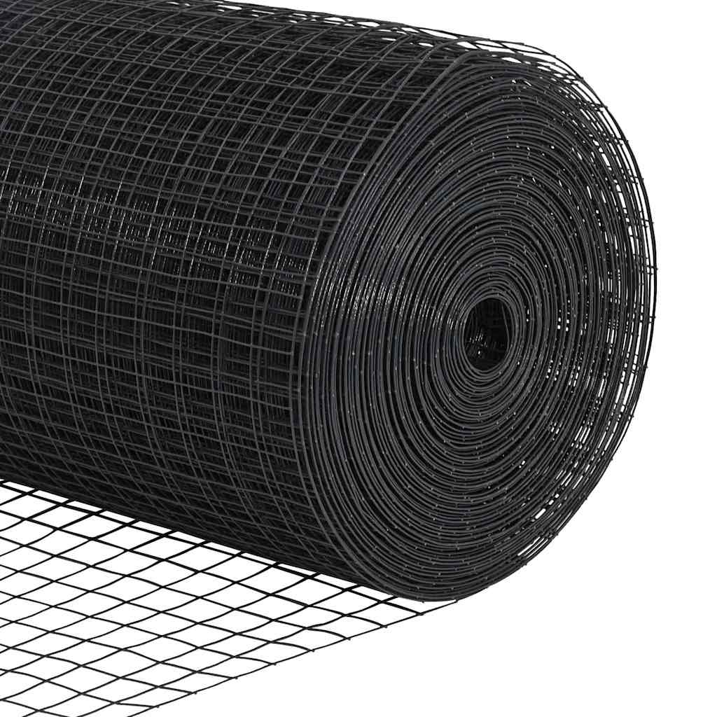 Svejsede trådhegn med stolper 10 x 0,8 m PVC-belagt stål Grå