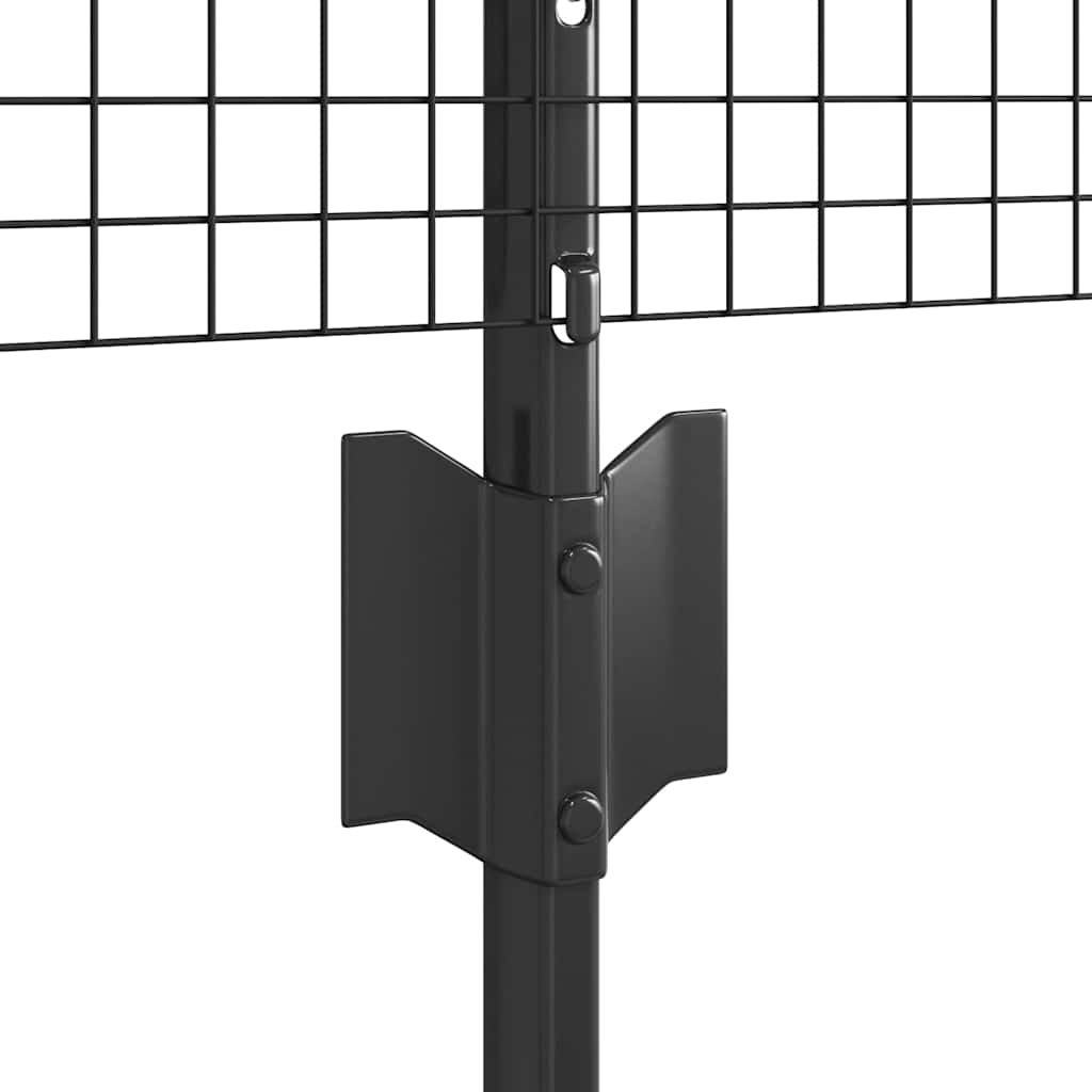 Svejsede trådhegn med stolper 10 x 0,8 m PVC-belagt stål Grå
