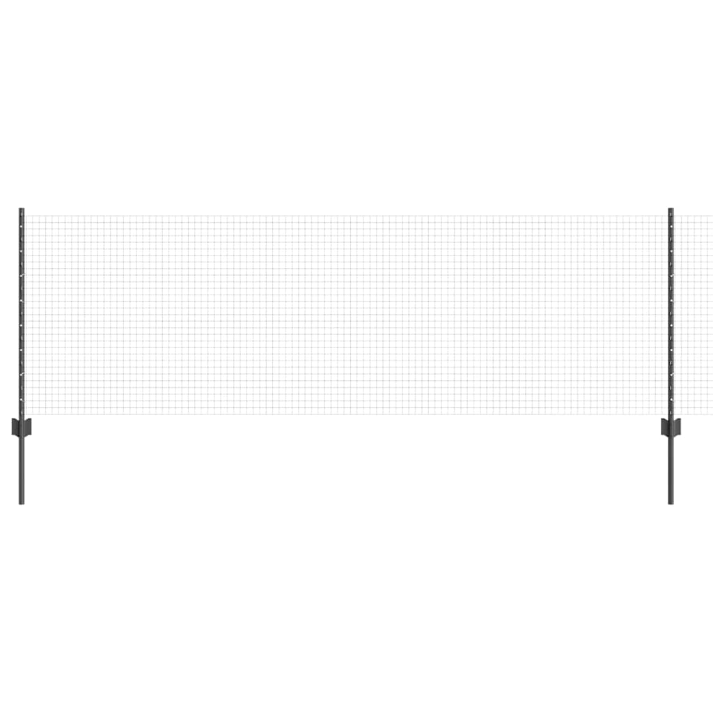 Svejsede trådhegn med stolper 10 x 0,8 m PVC-belagt stål Grå