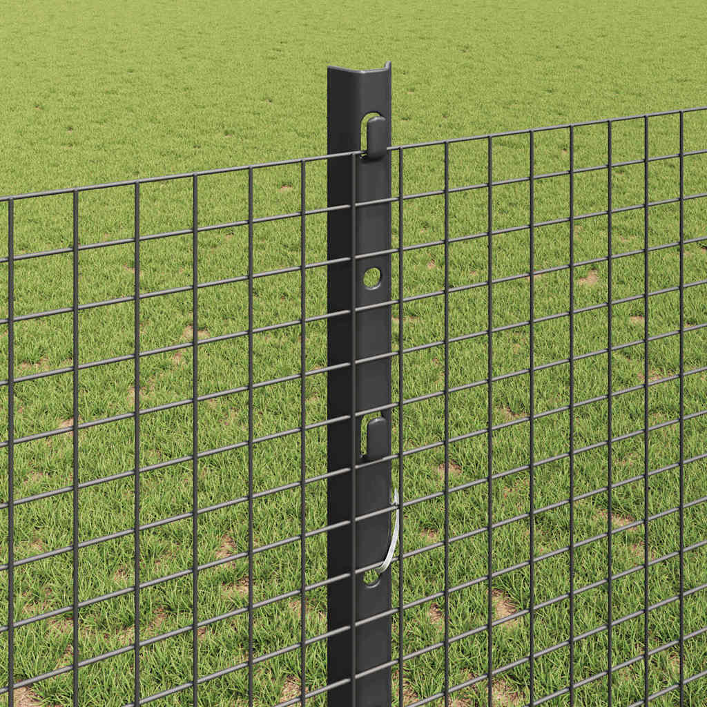 Svejsede trådhegn med stolper 10 x 1,2 m PVC-belagt stål Grå