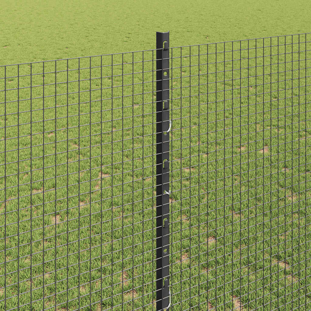 Svejsede trådhegn med stolper 10 x 1,4 m PVC-belagt stål Grå
