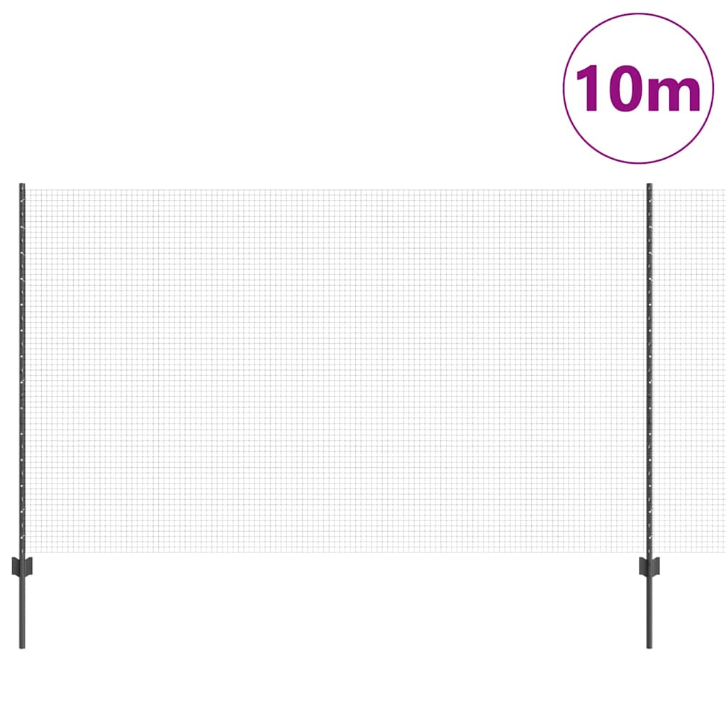 Svejsede trådhegn med stolper 10 x 1,4 m PVC-belagt stål Grå