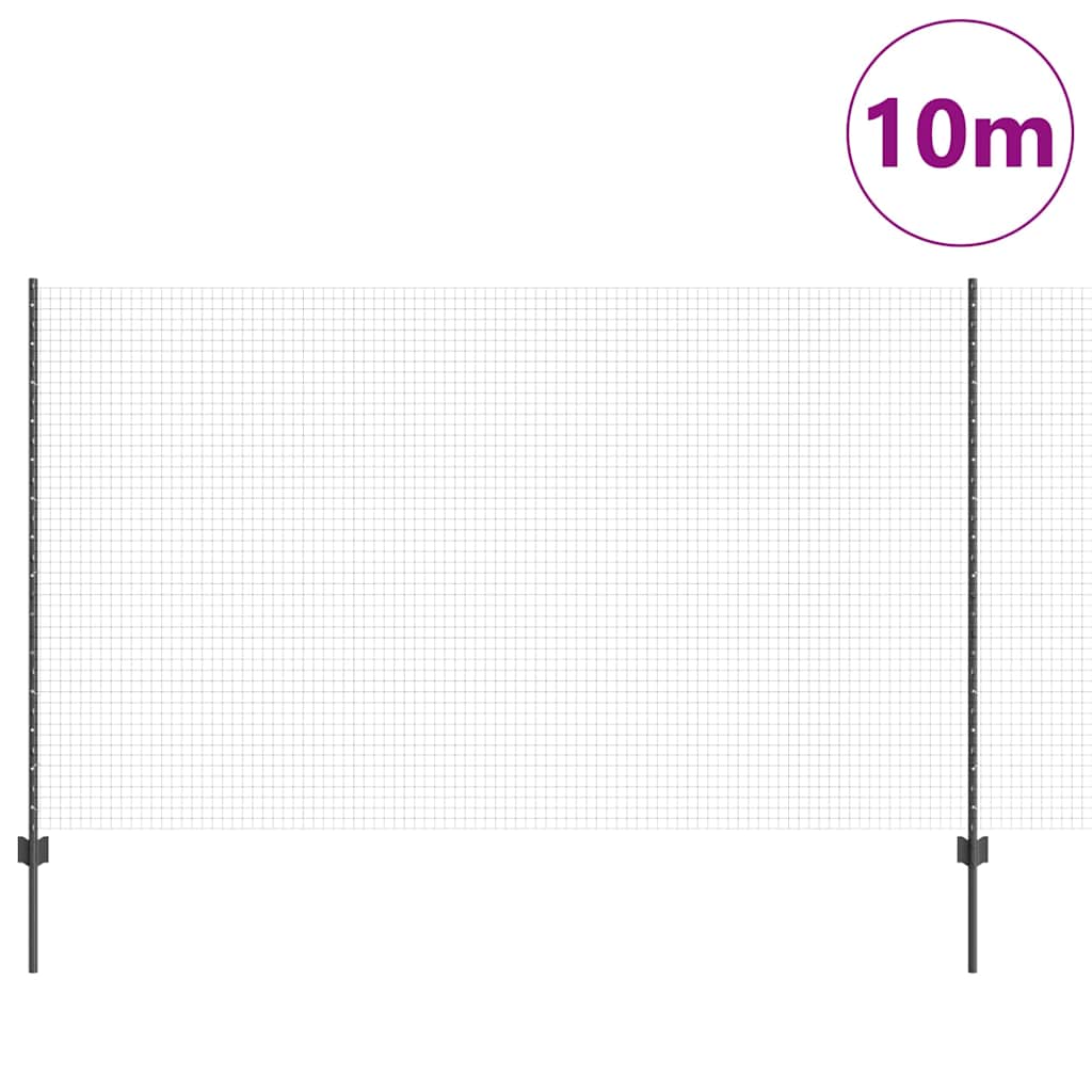 Svejsede trådhegn med stolper 10 x 1,4 m PVC-belagt stål Grå