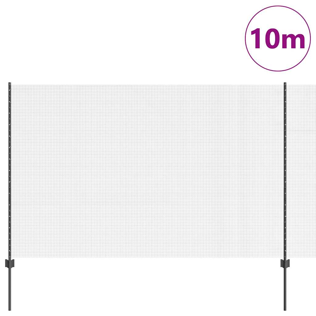 Svejsede trådhegn med stolper 10 x 1,6 m PVC-belagt stål Grå