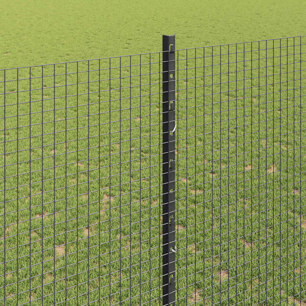 Svejsede trådhegn med stolper 10 x 1,6 m PVC-belagt stål Grå