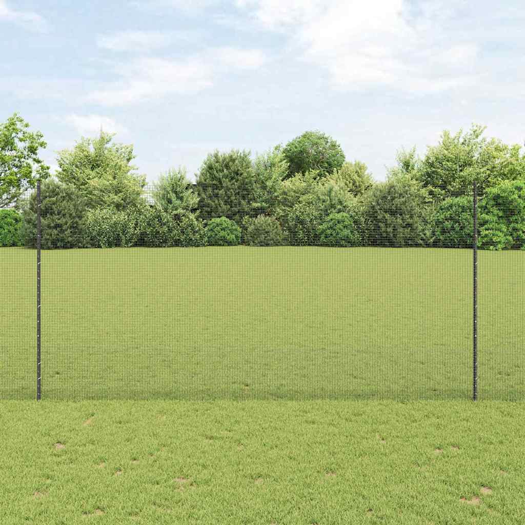 Svejsede trådhegn med stolper 10 x 1,6 m PVC-belagt stål Grå