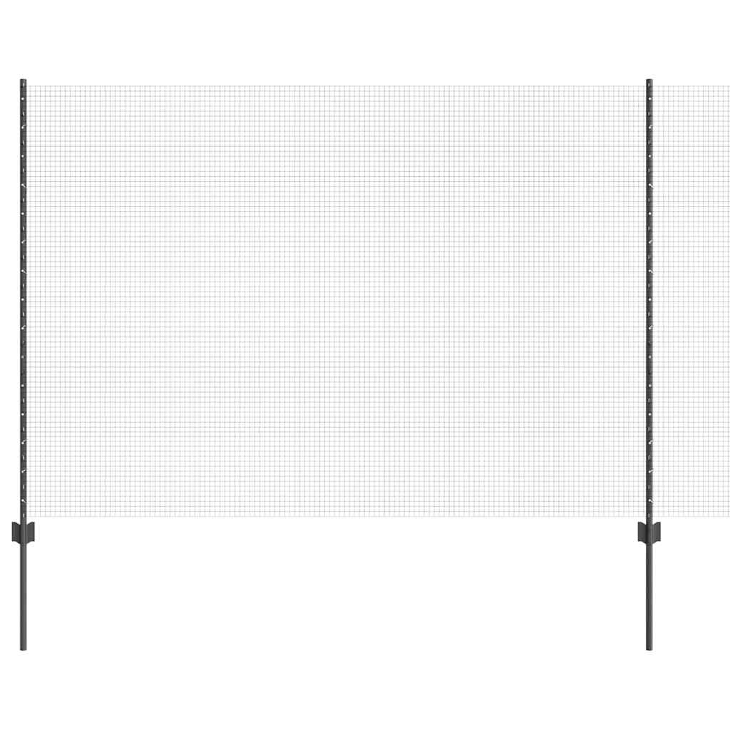Svejsede trådhegn med stolper 10 x 1,6 m PVC-belagt stål Grå
