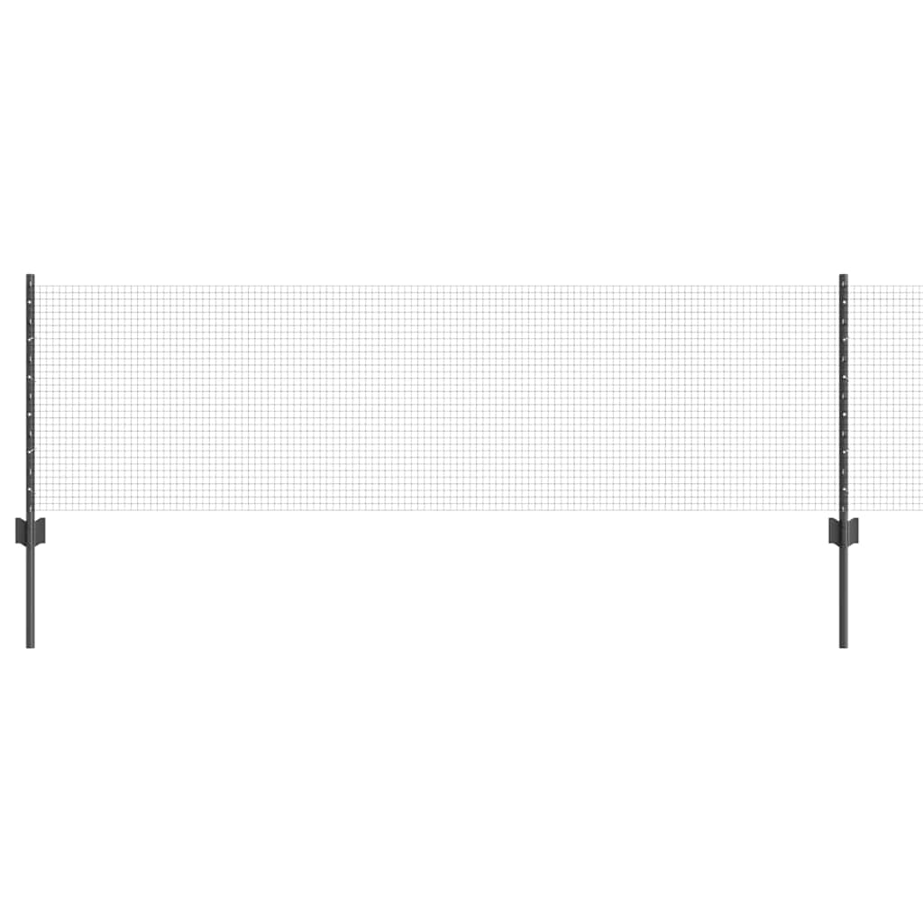 Svejsede trådhegn med stolper 25 x 0,6 m PVC-belagt stål Grå