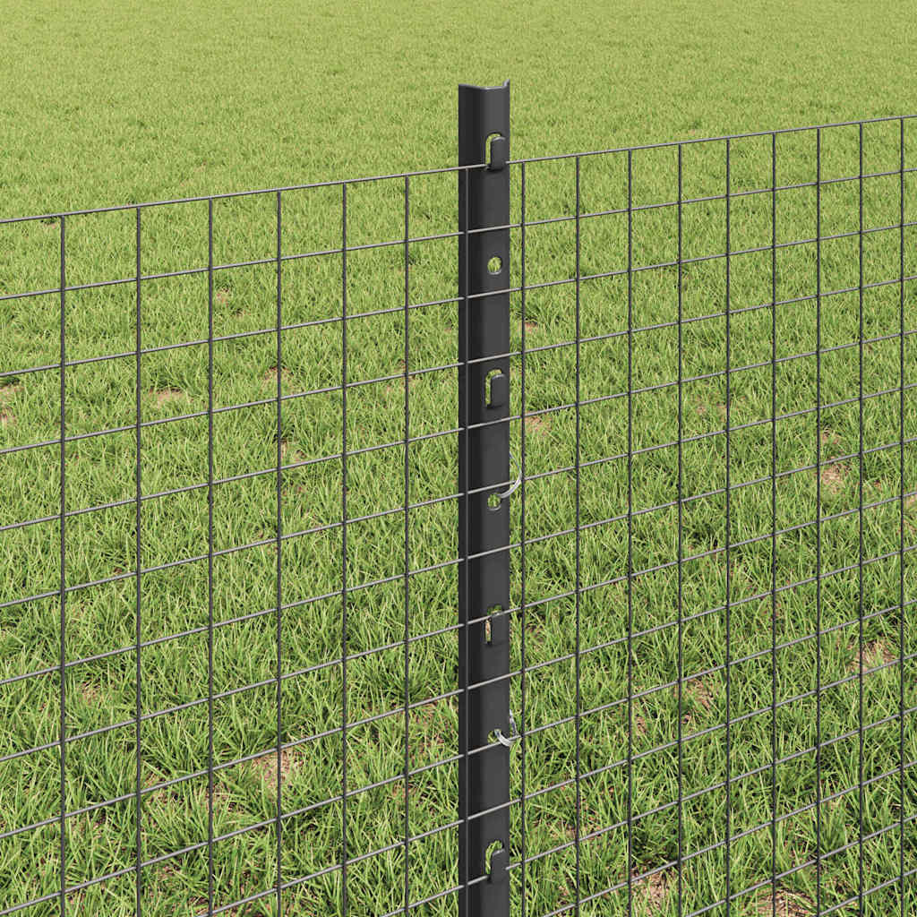 Svejsede trådhegn med stolper 25 x 0,6 m PVC-belagt stål Grå