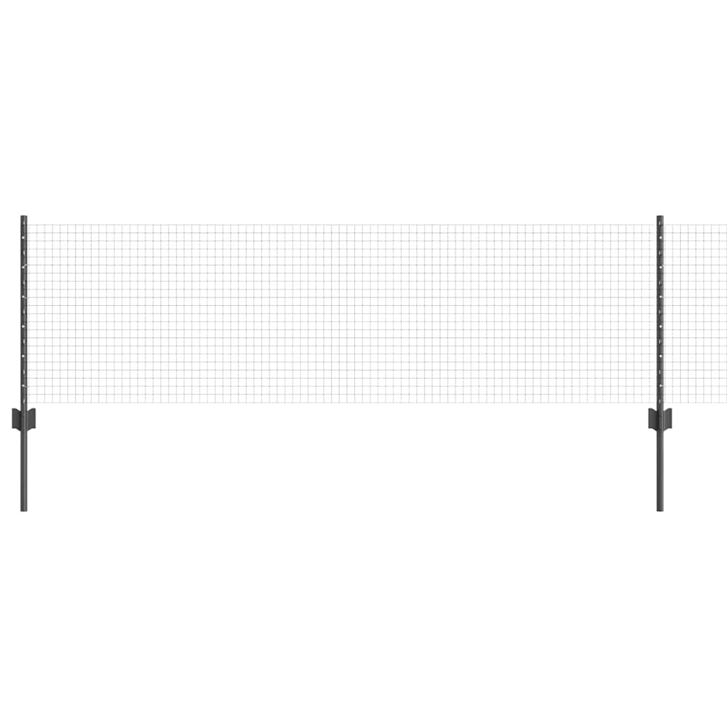 Svejsede trådhegn med stolper 25 x 0,6 m PVC-belagt stål Grå
