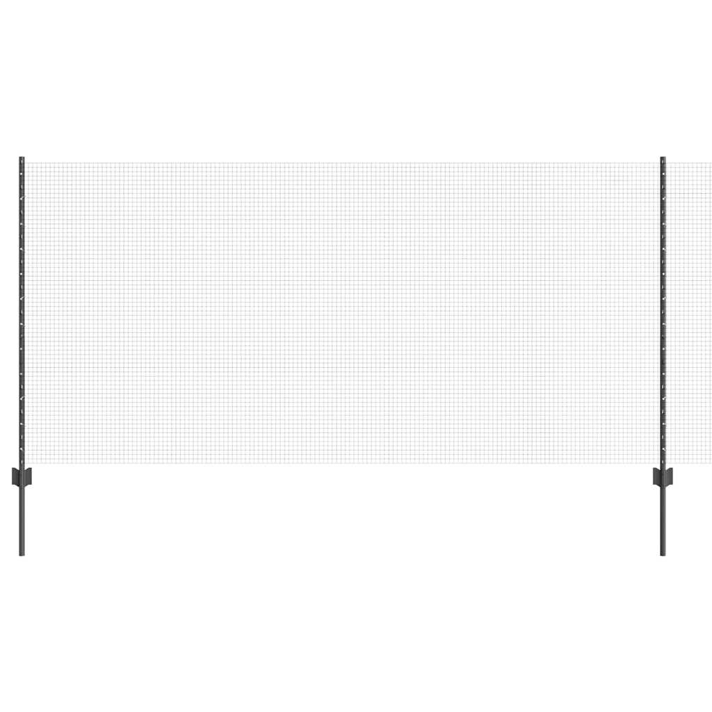 Svejsede trådhegn med stolper 25 x 1,2 m PVC-belagt stål Grå