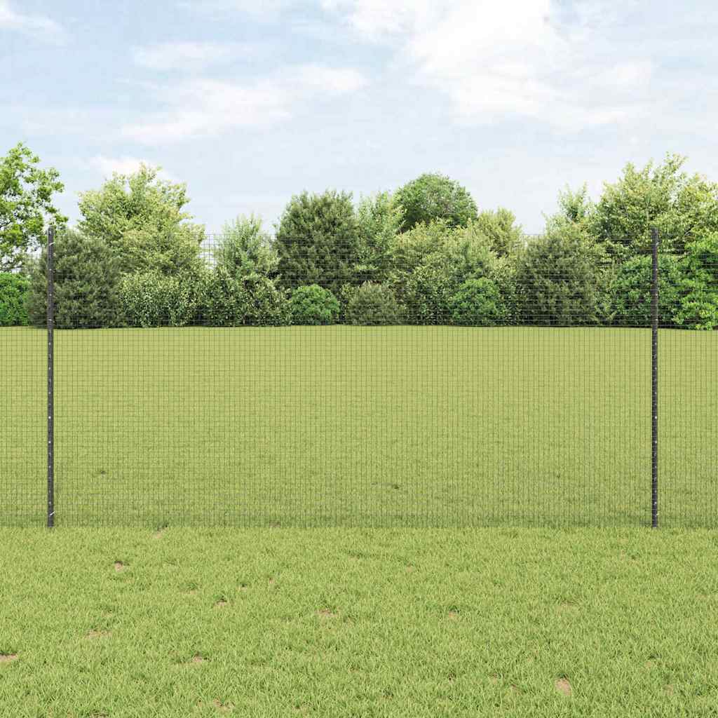 Svejsede trådhegn med stolper 25 x 1,2 m PVC-belagt stål Grå