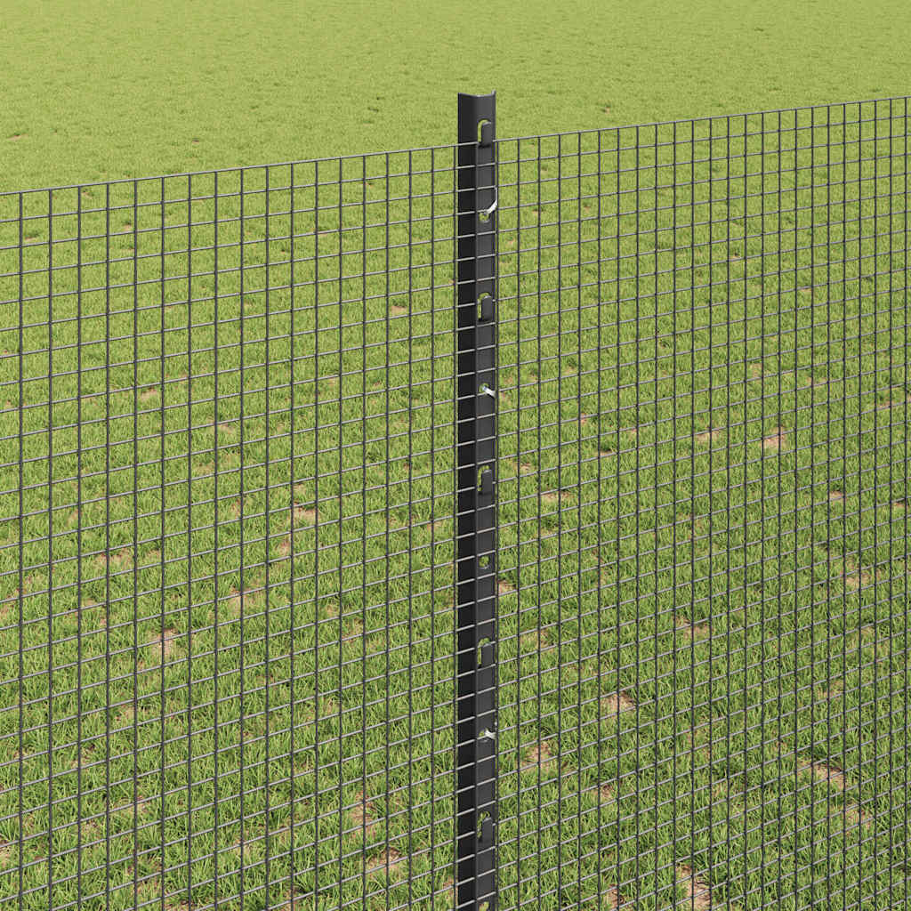 Svejsede trådhegn med stolper 25 x 1,4 m PVC-belagt stål Grå