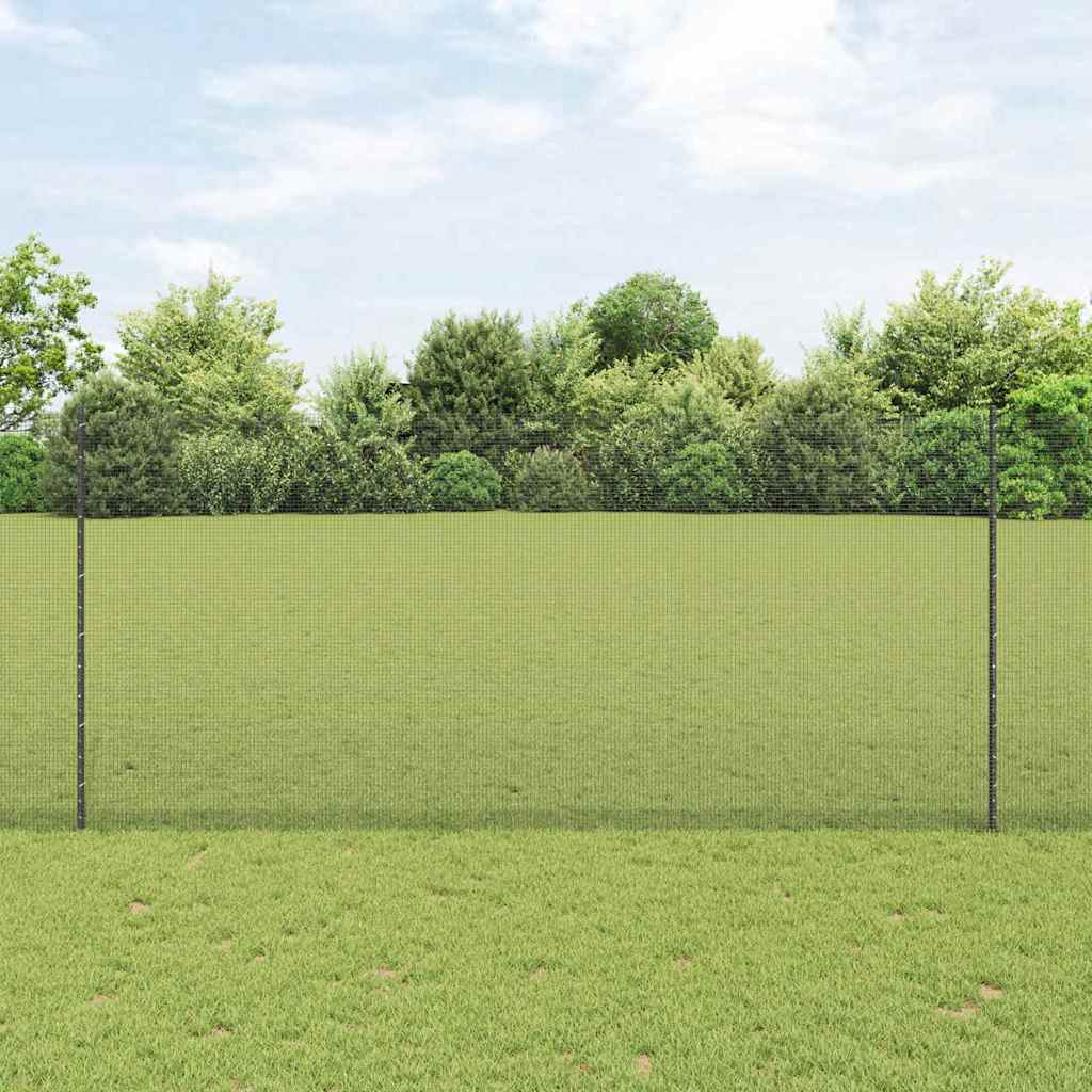 Svejsede trådhegn med stolper 25 x 1,4 m PVC-belagt stål Grå