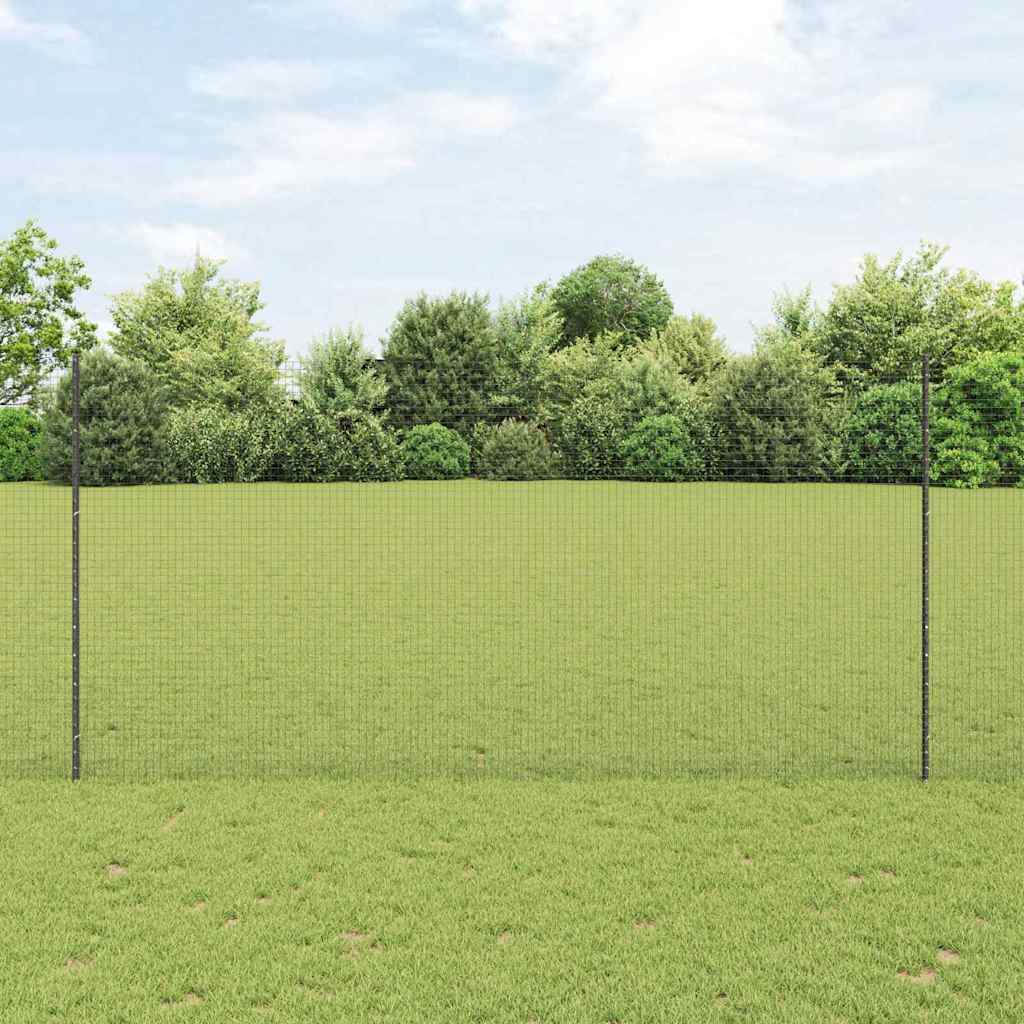 Svejsede trådhegn med stolper 25 x 1,5 m Galvaniseret stål Grå