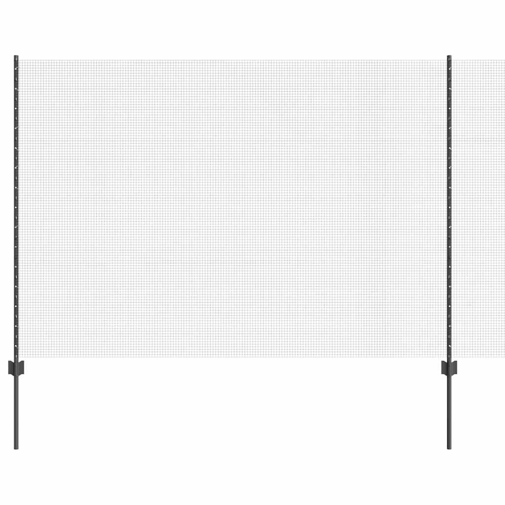 Svejsede trådhegn med stolper 25 x 1,6 m PVC-belagt stål Grå