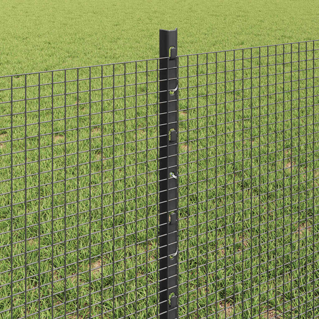 Svejsede trådhegn med stolper 50 x 0,6 m PVC-belagt stål Grå