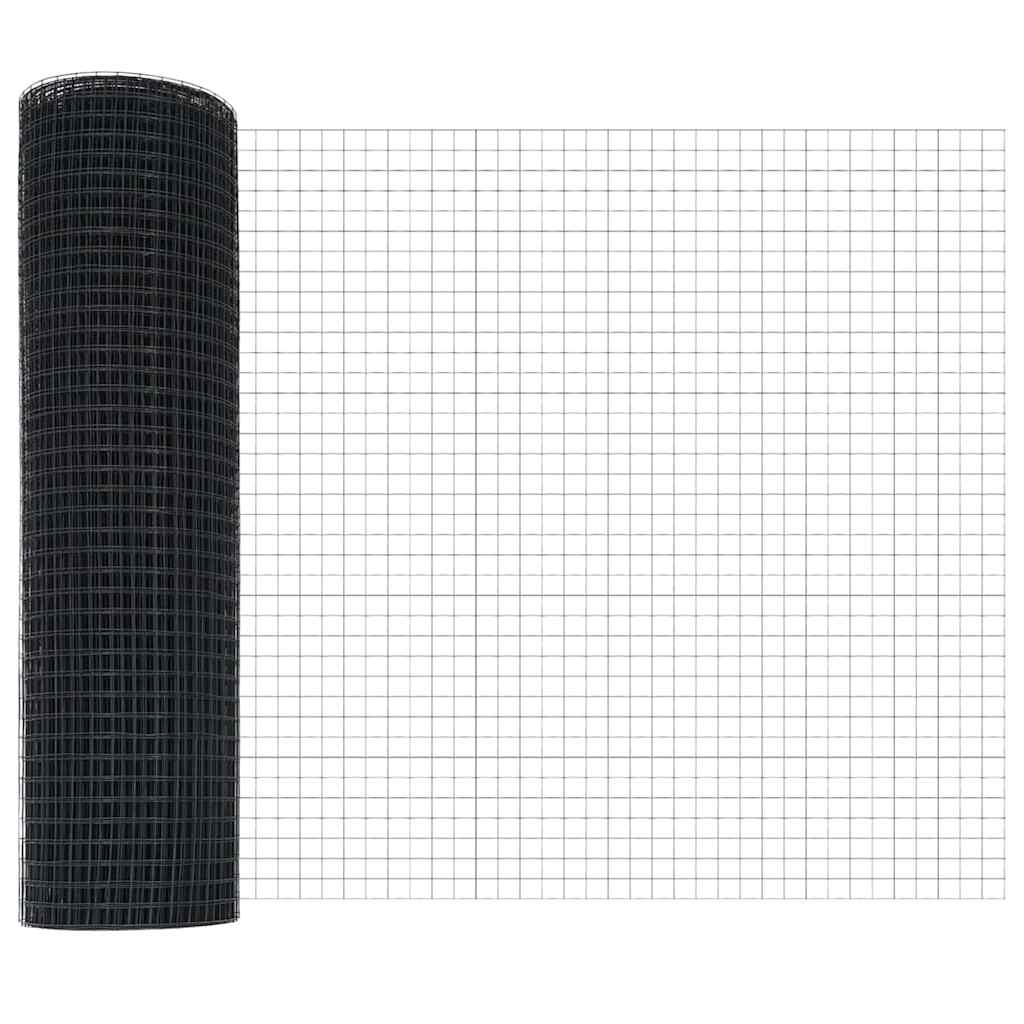 Svejsede trådhegn med stolper 50 x 0,8 m PVC-belagt stål Grå