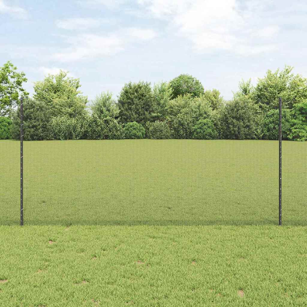 Svejsede trådhegn med stolper 50 x 1,2 m PVC-belagt stål Grå