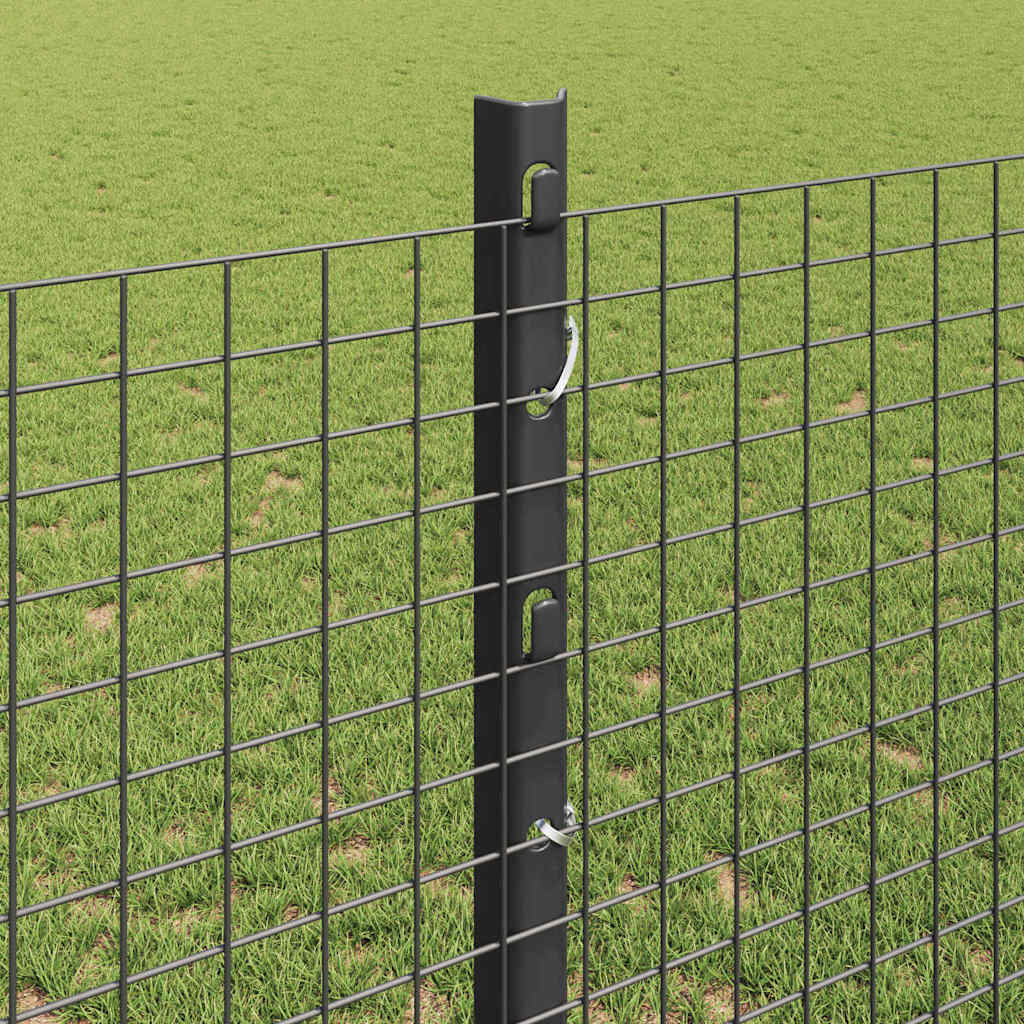 Svejsede trådhegn med stolper 50 x 1,2 m PVC-belagt stål Grå