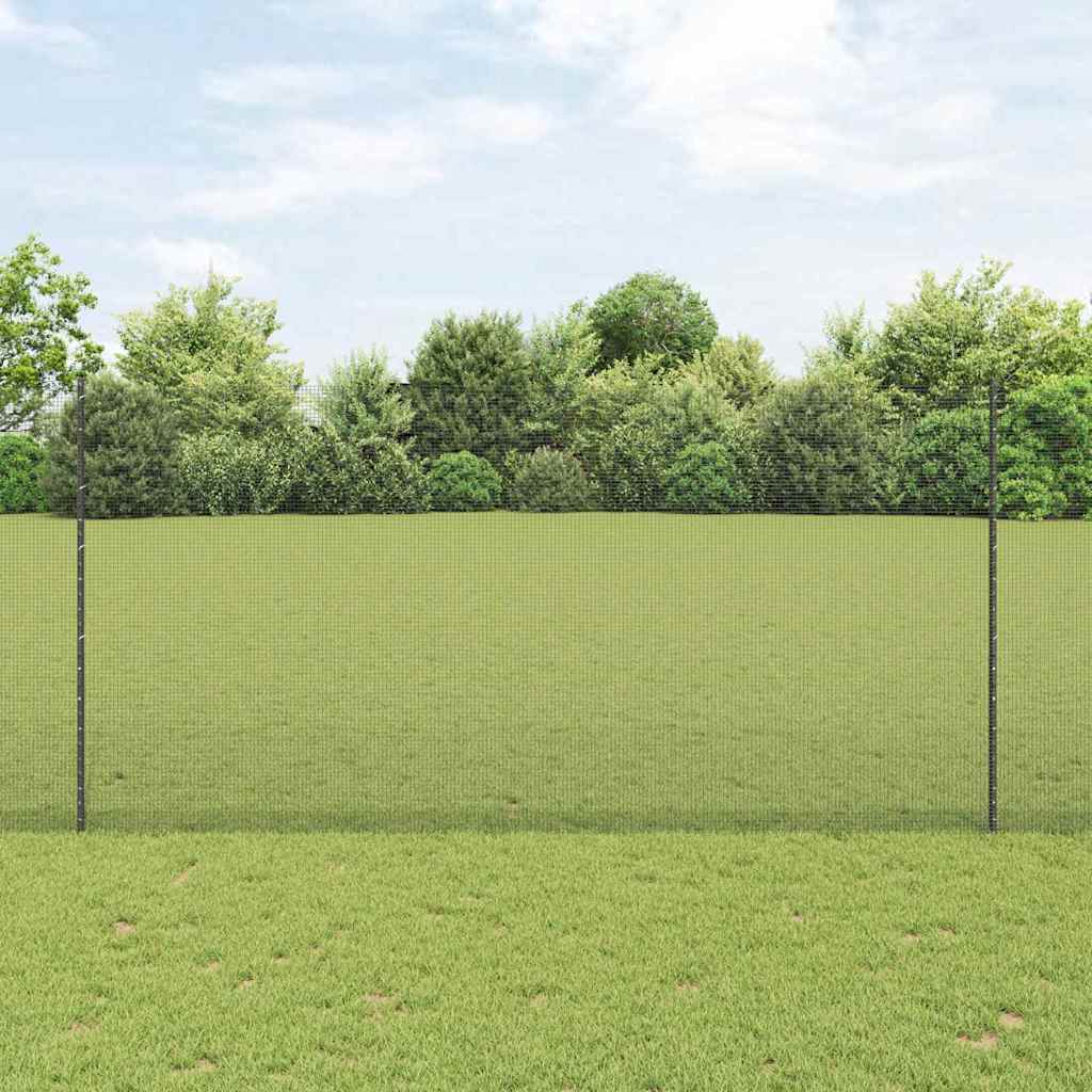 Svejsede trådhegn med stolper 50 x 1,5 m PVC-belagt stål Grå