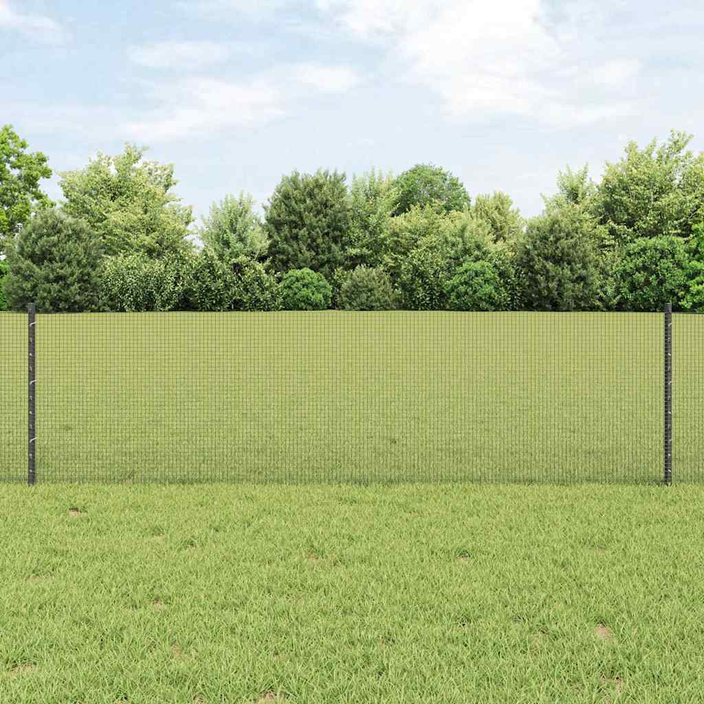 Svejsede trådhegn med stolper 100 x 0,6 m PVC-belagt stål Grå