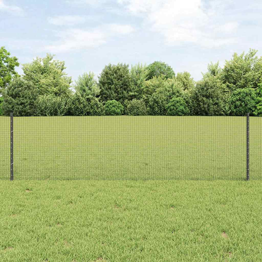 Svejsede trådhegn med stolper 100 x 0,6 m PVC-belagt stål Grå