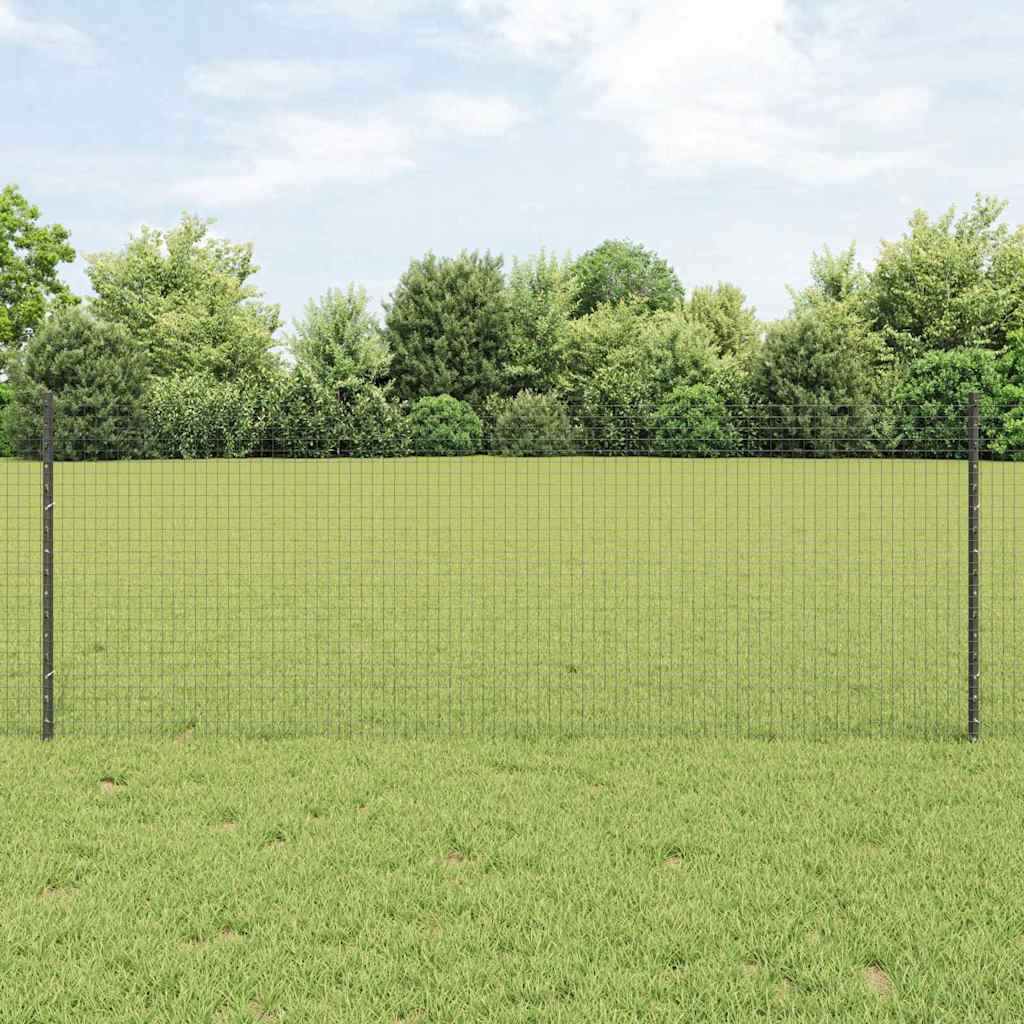 Svejsede trådhegn med stolper 100 x 0,8 m PVC-belagt stål Grå