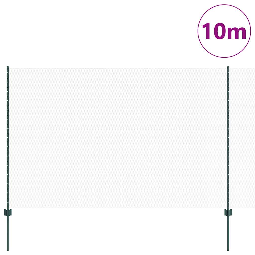 Sekskantet hegn med stolpe 10 x 1,6 m PVC-belagt stål Grøn Mesh