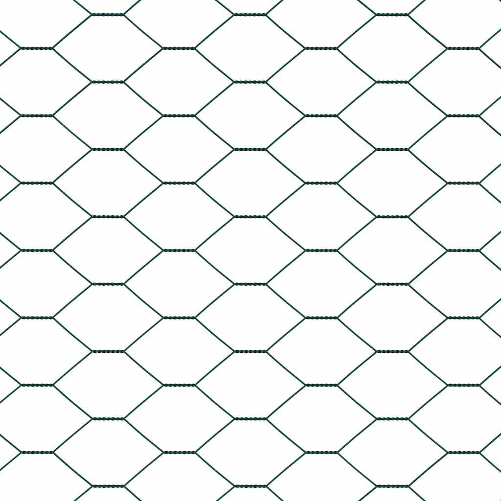 Sekskantet hegn med stolpe 25 x 0,8 m PVC-belagt stål Grøn Mesh