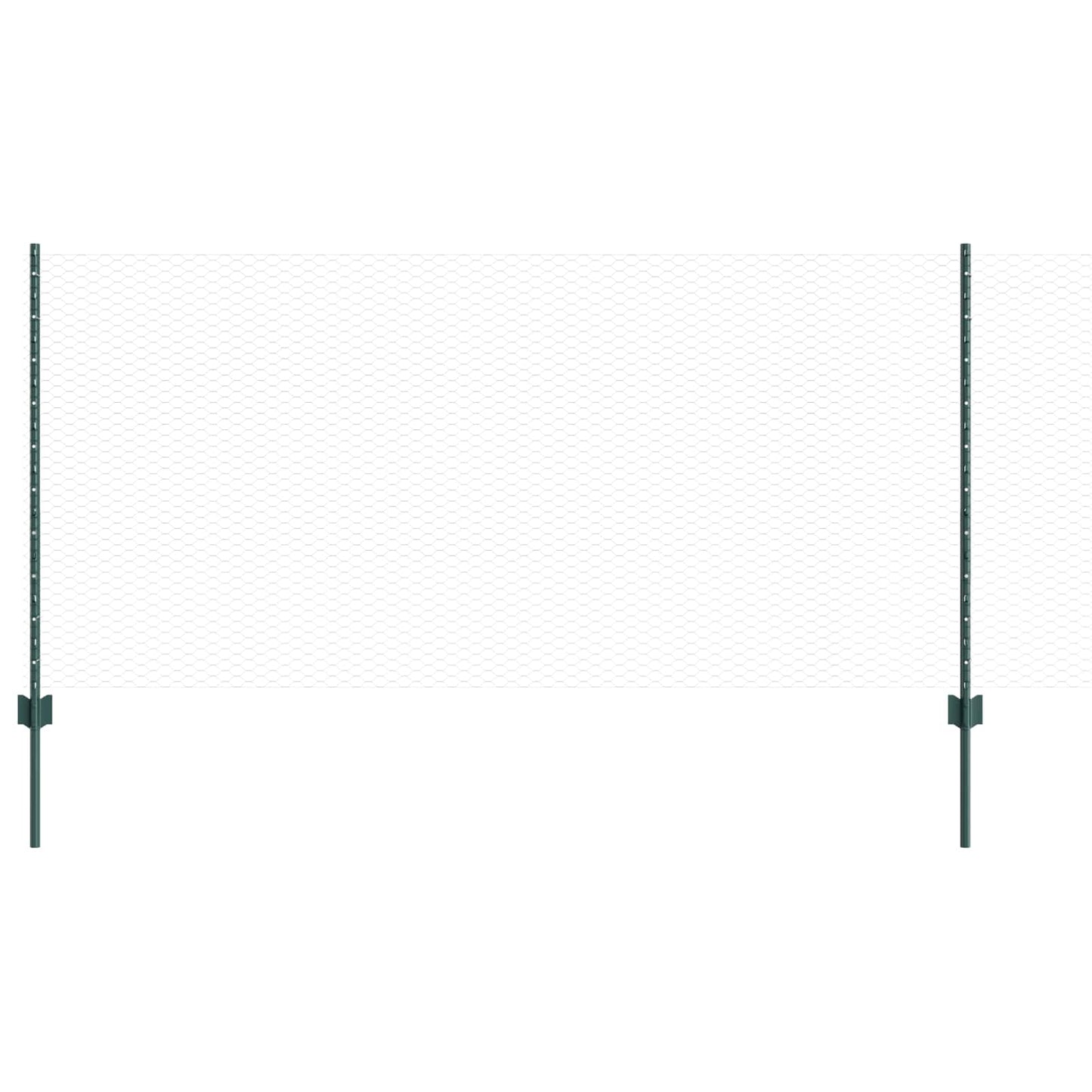 Sekskantet hegn med stolpe 25 x 1 m PVC-belagt stål Grøn Mesh