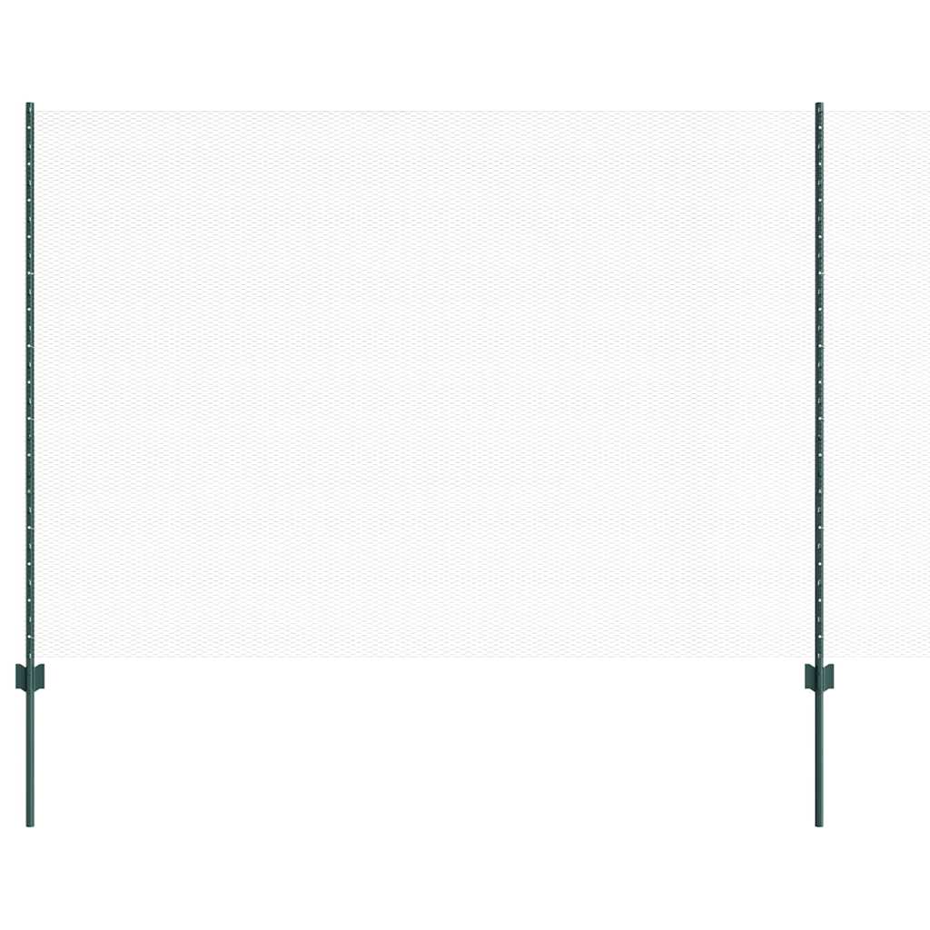Sekskantet hegn med stolpe 25 x 1,6 m PVC-belagt stål Grøn Mesh