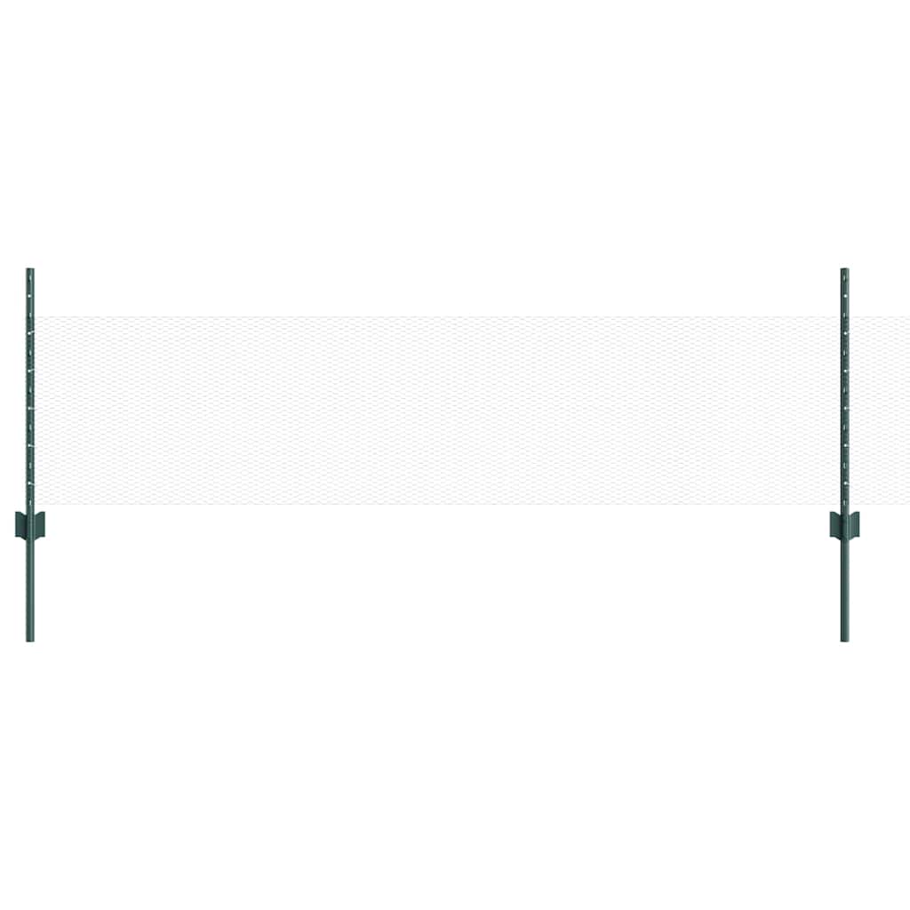 Sekskantet hegn med stolpe 50 x 0,5 m PVC-belagt stål Grøn Mesh