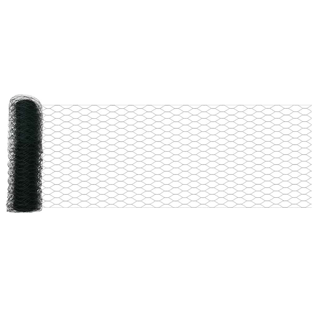 Sekskantet hegn med stolpe 100 x 0,8 m PVC-belagt stål Grøn