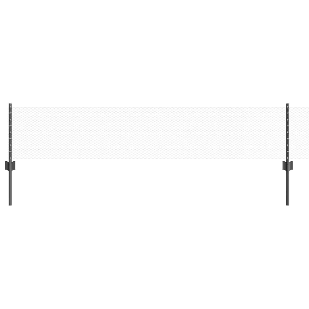 Sekskantet hegn med stolpe 10 x 0,4 m PVC-belagt stål Grå Mesh