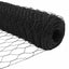 Sekskantet hegn med stolpe 10 x 1 m PVC-belagt stål Grå Mesh