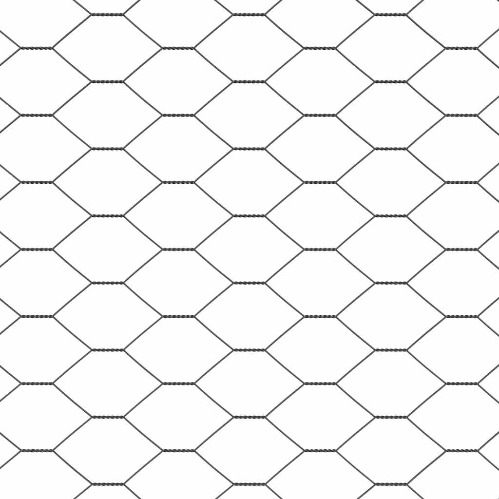 Sekskantet hegn med stolpe 10 x 1,2 m PVC-belagt stål Grå Mesh
