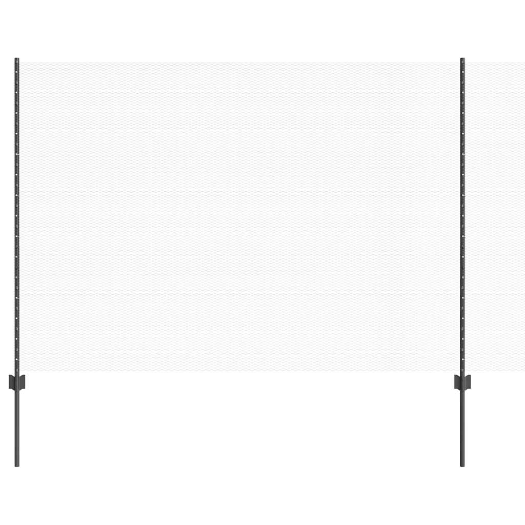 Sekskantet hegn med stolpe 10 x 1,6 m PVC-belagt stål Grå Mesh