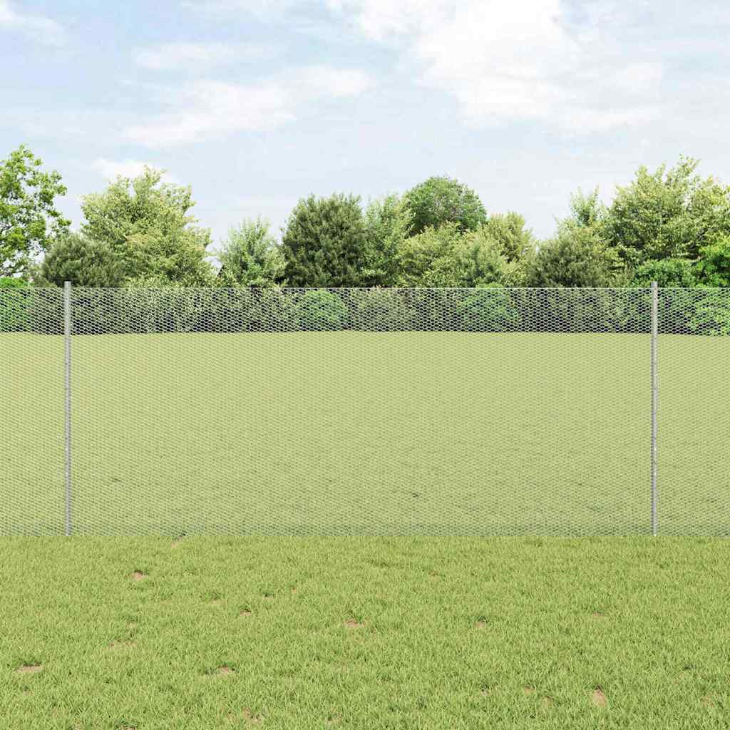 Sekskantet hegn med stolpe 10 x 1 m Galvaniseret stål Sølv Mesh
