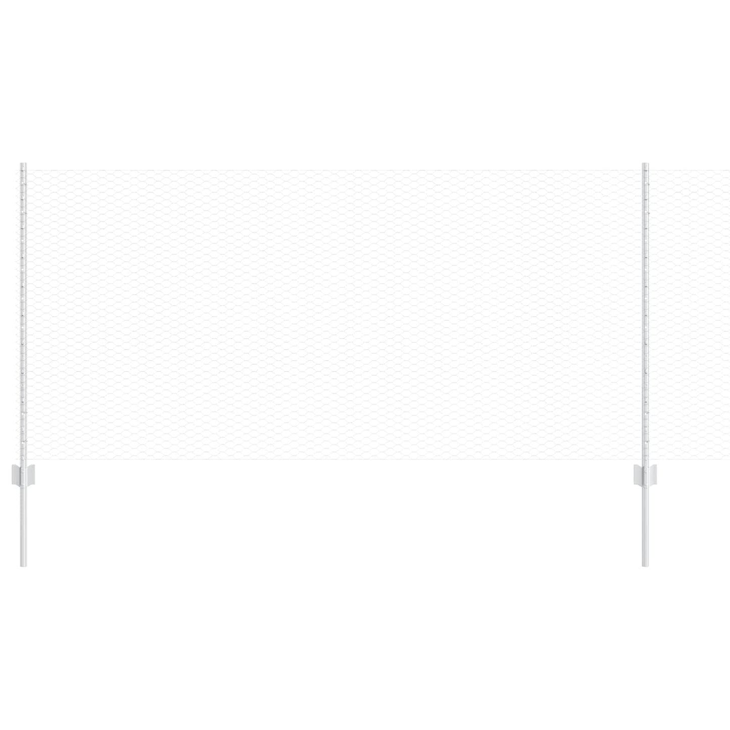 Sekskantet hegn med stolpe 25 x 1 m Galvaniseret stål Sølv Mesh