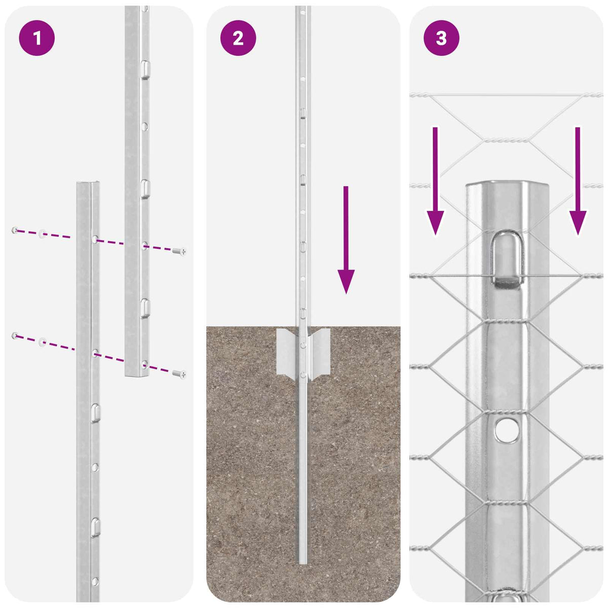 Sekskantet hegn med stolpe 25 x 1 m Galvaniseret stål Sølv Mesh