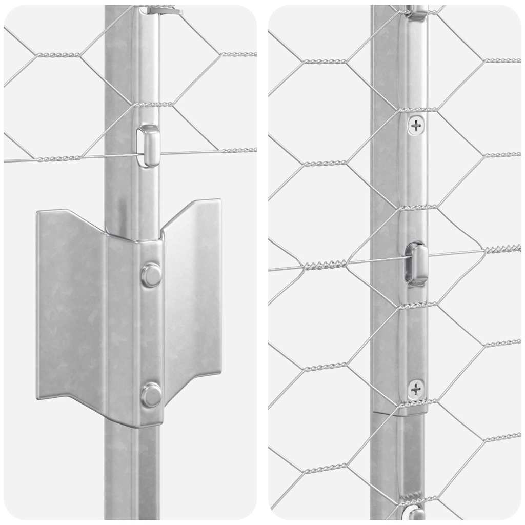 Sekskantet hegn med stolpe 25 x 1 m Galvaniseret stål Sølv Mesh