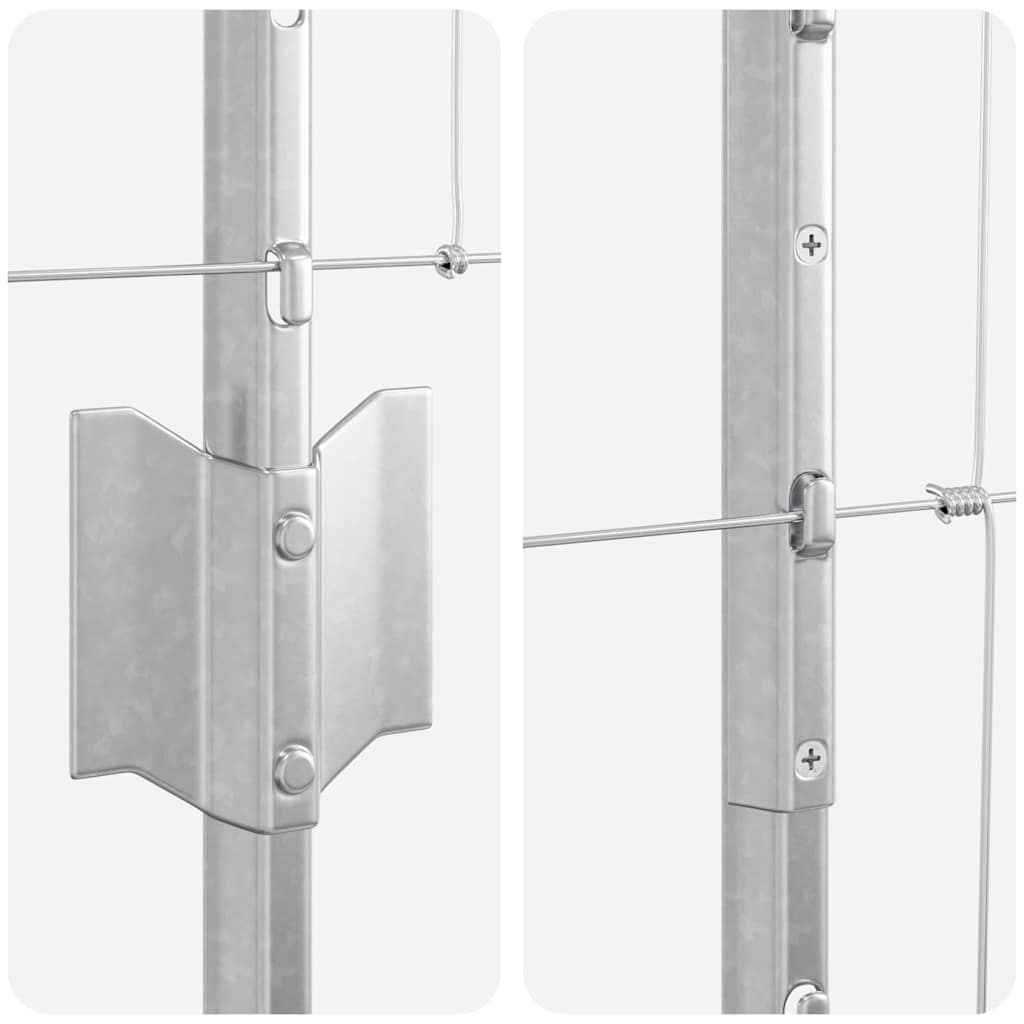 Udendørs Vildt Hegn med Stolper 50 x 1 m Galvaniseret stål Sølv