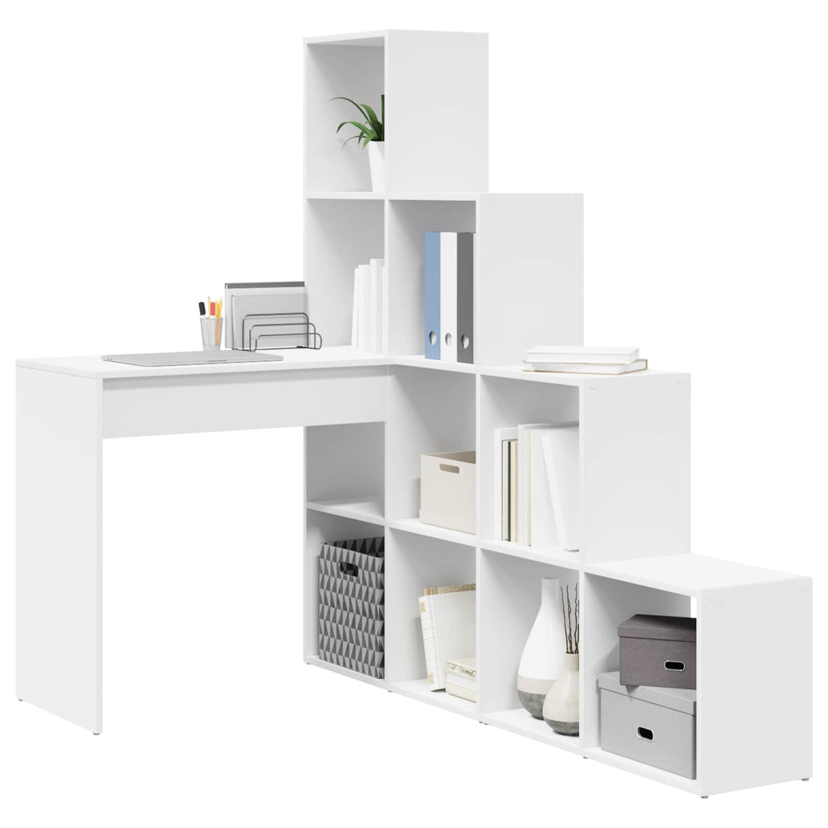 Hjørneskrivebord Hvid 101,5 x 149,5 x 149,5 cm Konstrueret træ