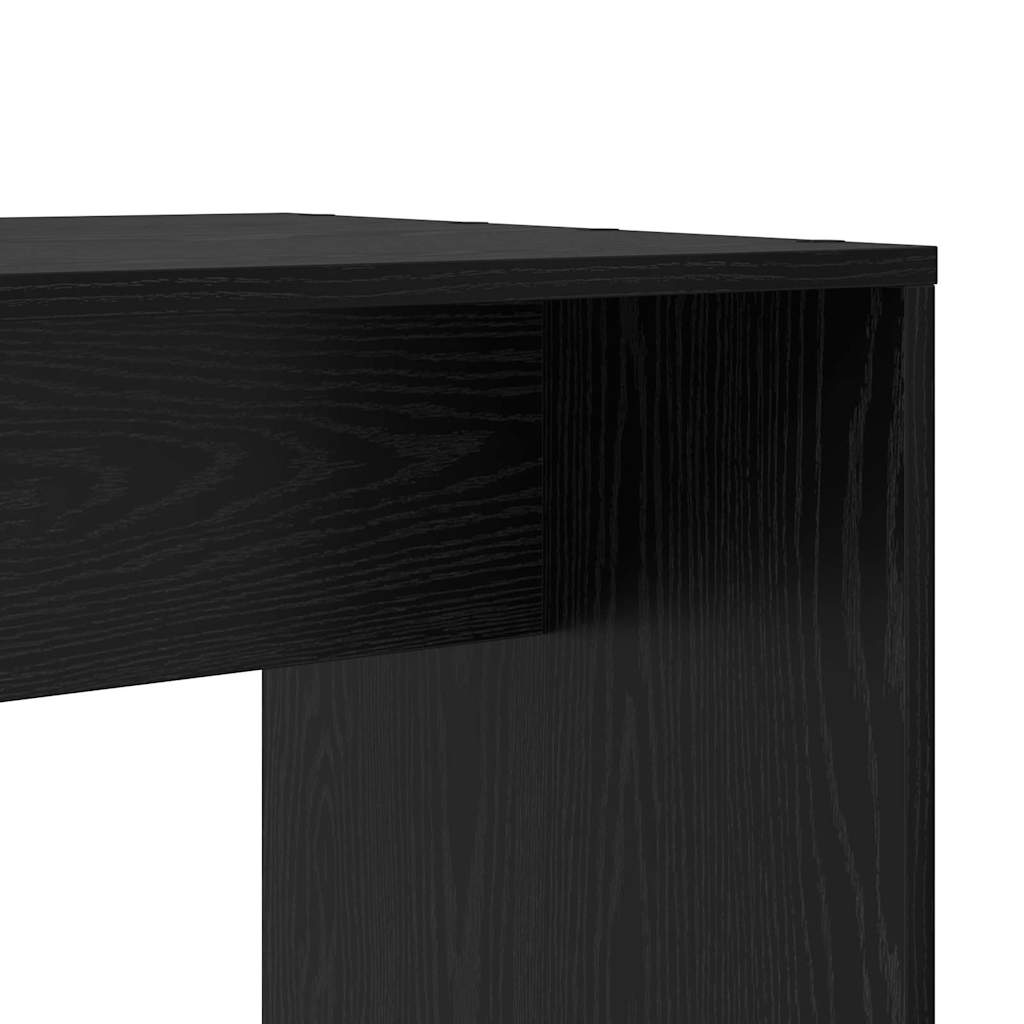 Bord med hylde Sort eg 138,5 x 55 x 143 cm Konstrueret træ