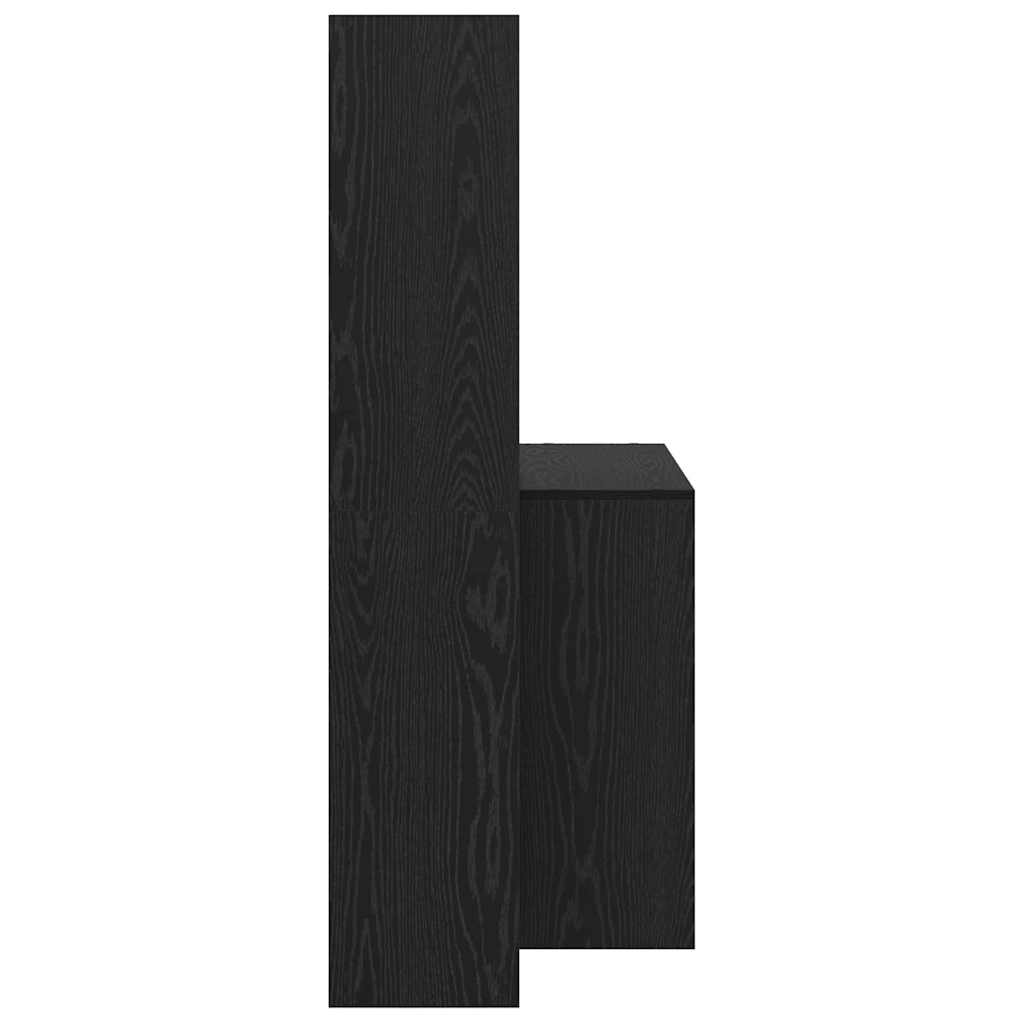 Bord med hylde Sort eg 138,5 x 55 x 143 cm Konstrueret træ