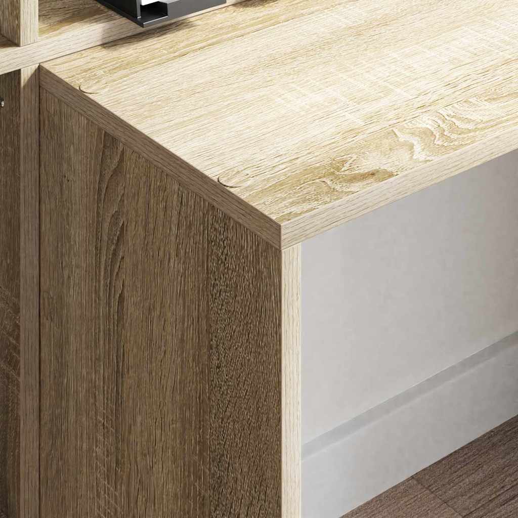 Bord med hylde Sonoma eg 138,5 x 55 x 143 cm Konstrueret træ
