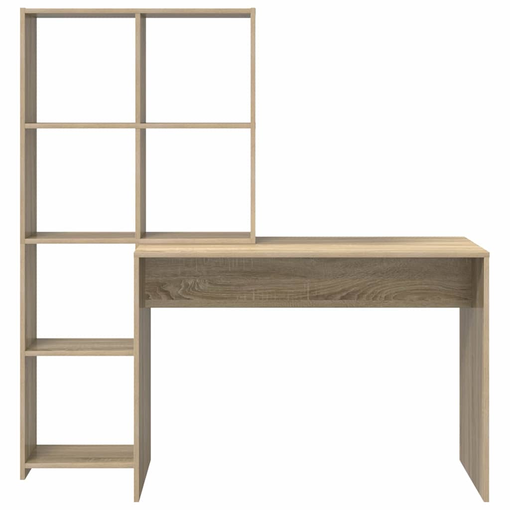 Bord med hylde Sonoma eg 138,5 x 55 x 143 cm Konstrueret træ