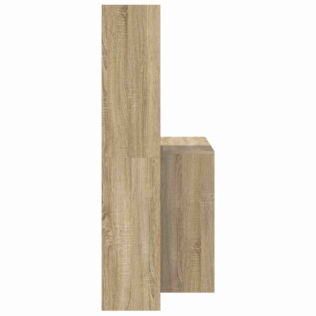 Bord med hylde Sonoma eg 138,5 x 55 x 143 cm Konstrueret træ