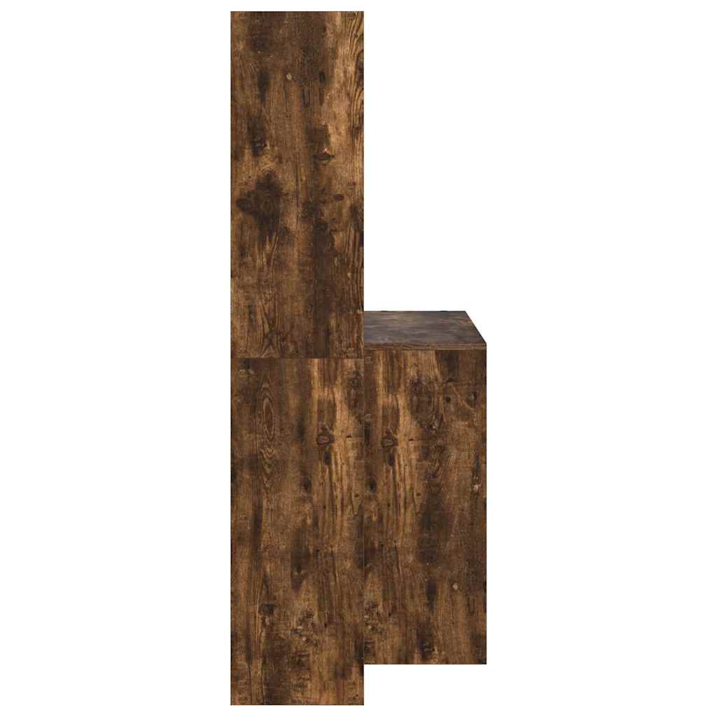 Bord med hylde Røget eg 138,5 x 55 x 143 cm Konstrueret træ